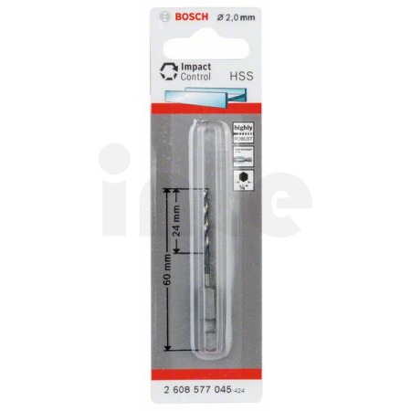 BOSCH Spirálový vrták s šestihrannou stopkou HSS 2,0 mm 2608577045