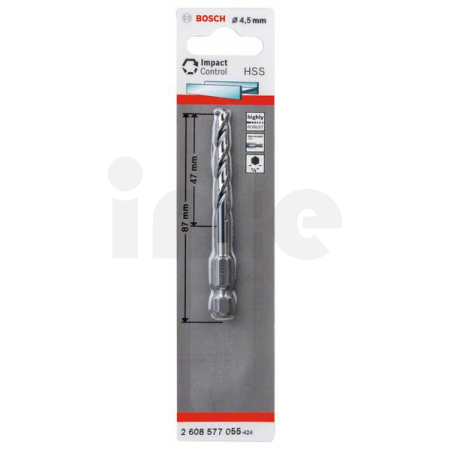 BOSCH Spirálový vrták s šestihrannou stopkou HSS 4,5 mm 2608577055