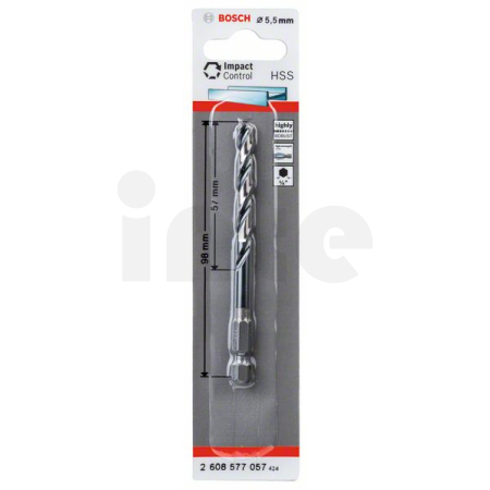 BOSCH Spirálový vrták s šestihrannou stopkou HSS 5,5 mm 2608577057