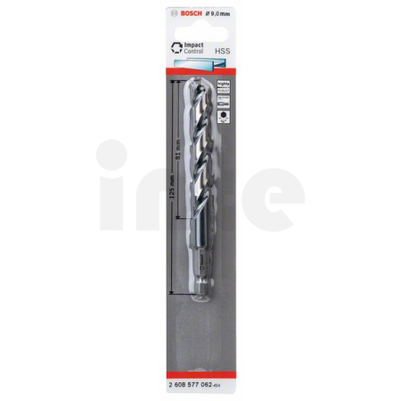 BOSCH Spirálový vrták s šestihrannou stopkou HSS 9,0 mm 2608577062