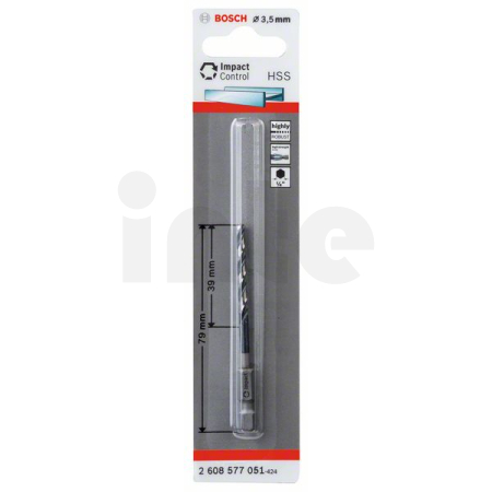 BOSCH Spirálový vrták s šestihrannou stopkou HSS 3,5 mm 2608577051