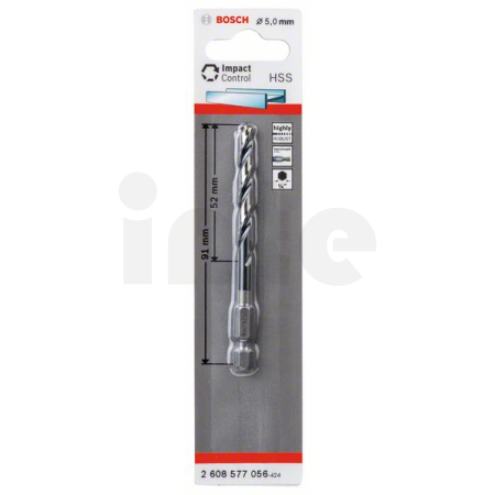 BOSCH Spirálový vrták s šestihrannou stopkou HSS 5,0 mm 2608577056