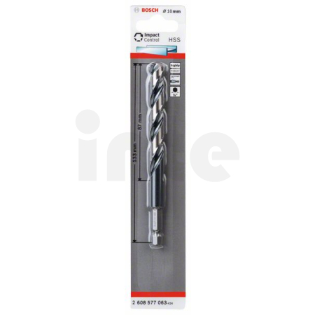 BOSCH Spirálový vrták s šestihrannou stopkou HSS 10,0 mm 2608577063