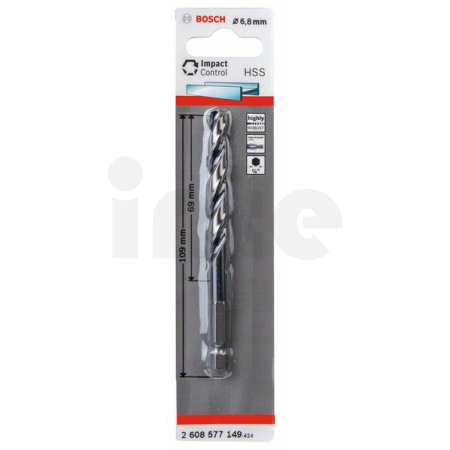 BOSCH Spirálový vrták s šestihrannou stopkou HSS 6,8 mm 2608577149