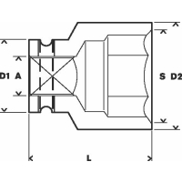 BOSCH Nástrčný klíč 36 mm, 62 mm, 54 mm, M 24, 56,5 mm 1608557054