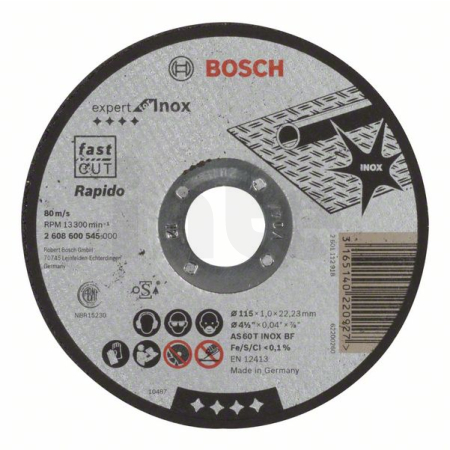 BOSCH Dělicí kotouč rovný Expert for Inox - Rapido 2608600545
