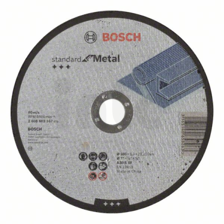 BOSCH Dělicí kotouč rovný Standard for Metal 2608603167