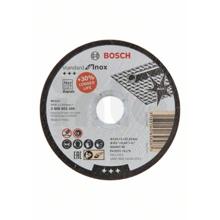 BOSCH Dělicí kotouč rovný Standard for Inox - Rapido 2608603169