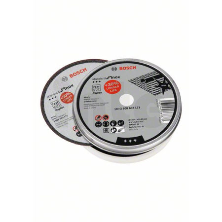 BOSCH Řezací kotouč PRO Stainless Steel and Metal, 125 × 1 × 22,23 mm, rovný, 10 ks 2608603255