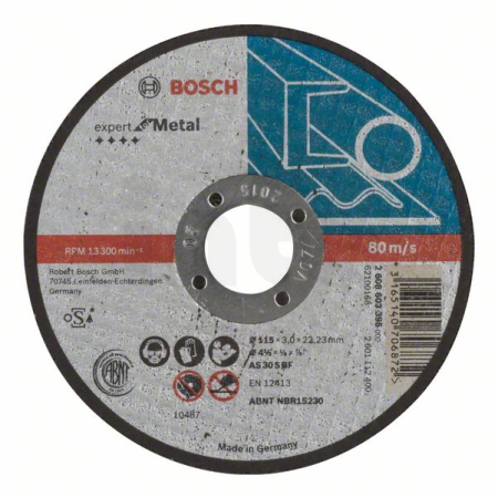 BOSCH Řezací kotouč PRO Metal, 115 × 3 × 22,23 mm 2608603395