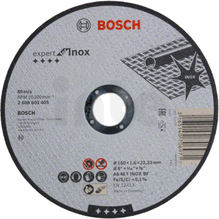 BOSCH Dělicí kotouč rovný Expert for Inox 2608603405