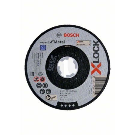 BOSCH Ploché řezné kotouče Expert for Metal systému X-LOCK, 125×2,5×22,23 2608619255