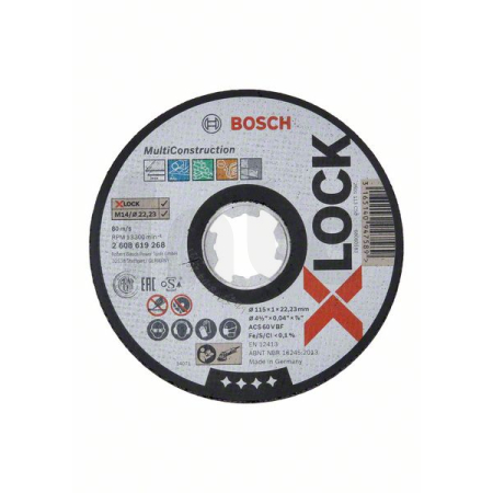 BOSCH Ploché řezné kotouče Multi Material systému X-LOCK, 115×1×22,23 2608619268