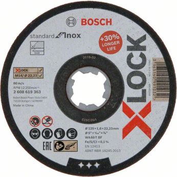 BOSCH Řezací kotouč PRO Stainless Steel and Metal, 125 × 1,6 × 22,23 mm, X-Lock, rovný 2608619363