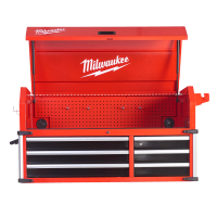 MILWAUKEE STC46-1 46" / 117cm vysokokapacitní dílenská ocelová skříň se 6 zásuvkami a horní nástavbou 4932478854