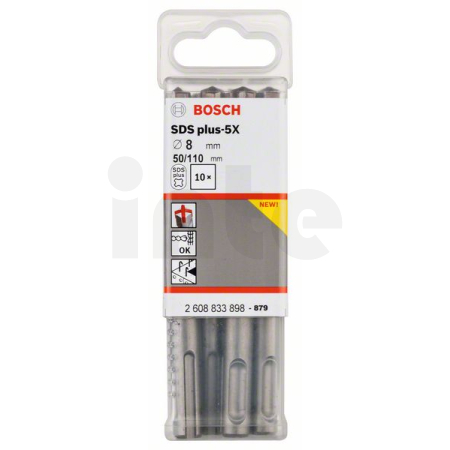 BOSCH Vrták do kladiv SDS plus-5X, 10 ks 2608833898