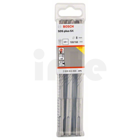 BOSCH Vrták do kladiv SDS plus-5X, 10 ks 2608833899