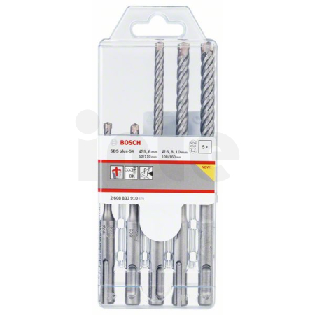 BOSCH 5dílná sada vrtáků do kladiv SDS plus-5X 5/6/6/8/10 mm 2608833910