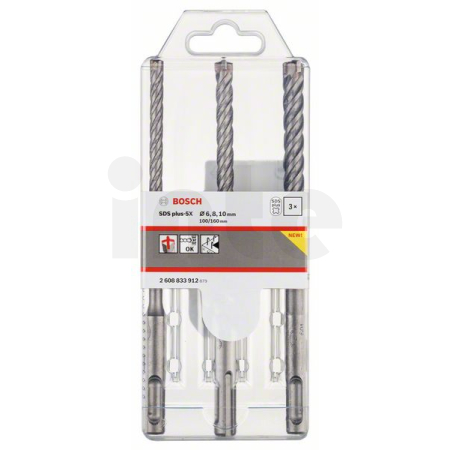 BOSCH 3dílná sada vrtáků do kladiv SDS plus-5X 6/8/10 mm 2608833912