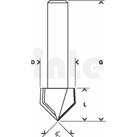 BOSCH Drážkovací fréza tvaru V, 6 mm, D1 6,35 mm, L 9,2 mm, G 48 mm, 90° 2608628445