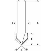 BOSCH Drážkovací fréza tvaru V, 6 mm, D1 6,35 mm, L 9,2 mm, G 48 mm, 90° 2608628445
