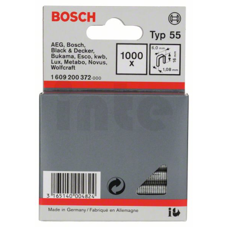 BOSCH Úzké sponky do sponkovačky, typ 55 1609200372