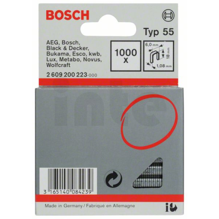 BOSCH Úzké sponky do sponkovačky, typ 55 2609200223