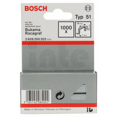 BOSCH Sponky do sponkovačky z plochého drátu, typ 51 2609200202