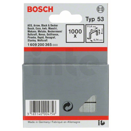 BOSCH Sponky do sponkovačky z tenkého drátu, typ 53 1609200365