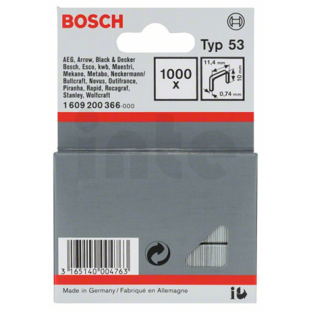 BOSCH Sponky do sponkovačky z tenkého drátu, typ 53 1609200366