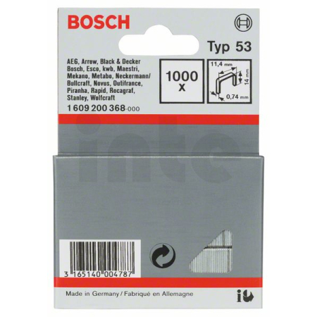 BOSCH Sponky do sponkovačky z tenkého drátu, typ 53 1609200368