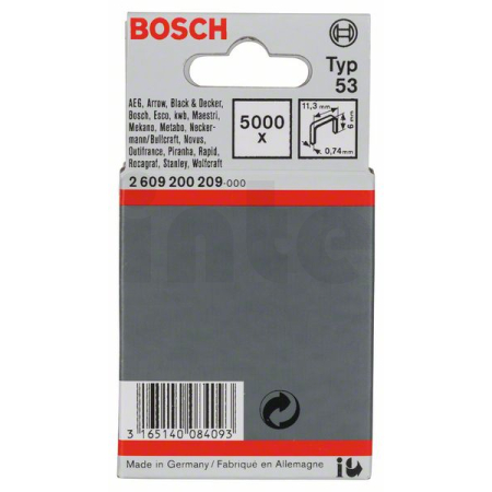 BOSCH Sponky do sponkovačky z tenkého drátu, typ 53 2609200209