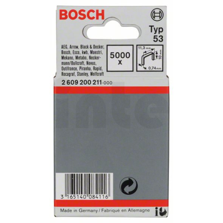 BOSCH Sponky do sponkovačky z tenkého drátu, typ 53 2609200211