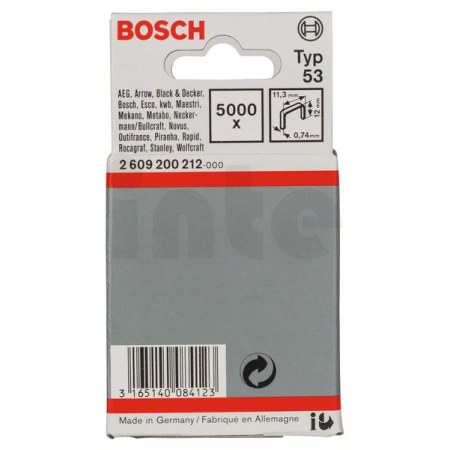 BOSCH Sponky do sponkovačky z tenkého drátu, typ 53 2609200212