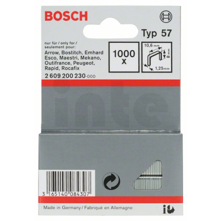BOSCH Sponky do sponkovačky z plochého drátu, typ 57 2609200230
