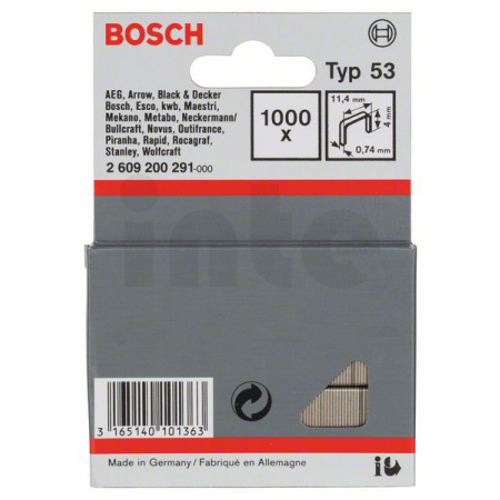 BOSCH Sponky do sponkovačky z tenkého drátu, typ 53 2609200291