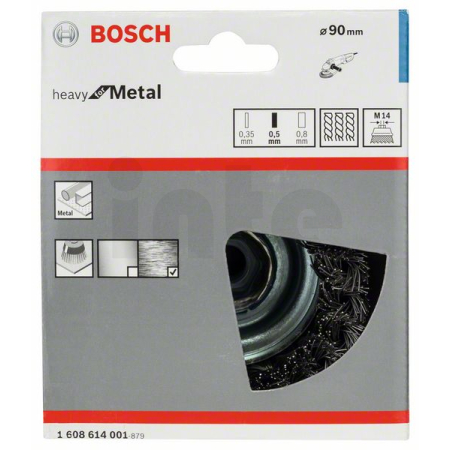 BOSCH Splétaný hrncový kartáč 90 mm, ocel 1608614001