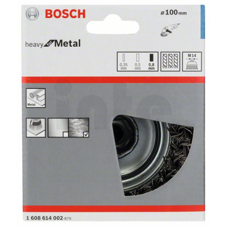 BOSCH Hrncový kartáč, copový, 100 mm, ocel 1608614002