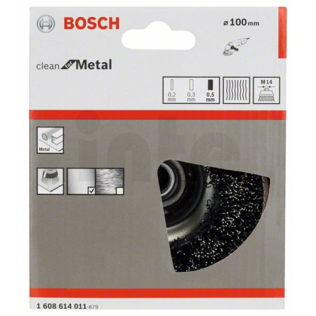 BOSCH Hrncový kartáč, zvlněný drát, 100 mm, ocel 1608614011
