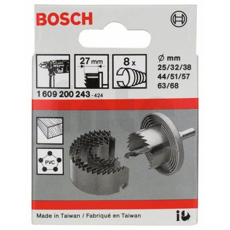 BOSCH Sada děrovek 25–68 mm, 8 kusů 1609200243
