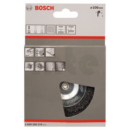 BOSCH Kotoučový drátěný kartáč, zvlněný drát, 100×0,2 mm, ocel 1609200274