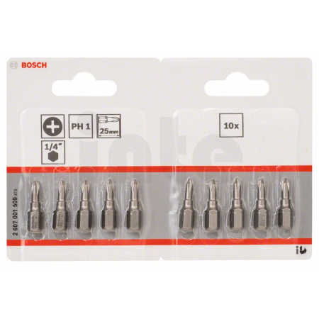 BOSCH Šroubovací bit zvlášť tvrdý Extra-Hart, 10 ks 2607001509