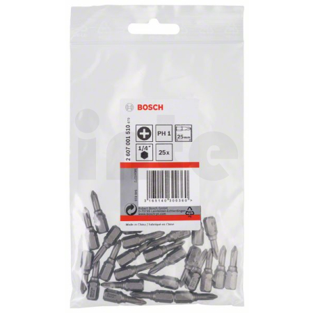 BOSCH Šroubovací bit zvlášť tvrdý Extra-Hart, 25 ks 2607001510
