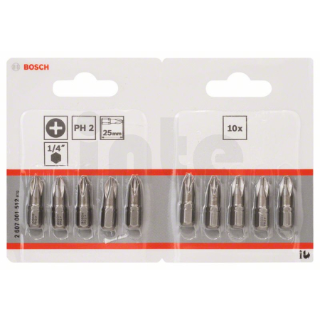 BOSCH Šroubovací bit zvlášť tvrdý Extra-Hart, 10 ks 2607001512