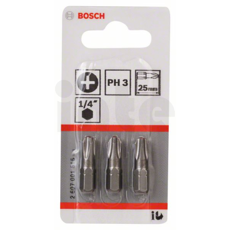 BOSCH Šroubovací bit zvlášť tvrdý Extra-Hart, 3 ks 2607001515