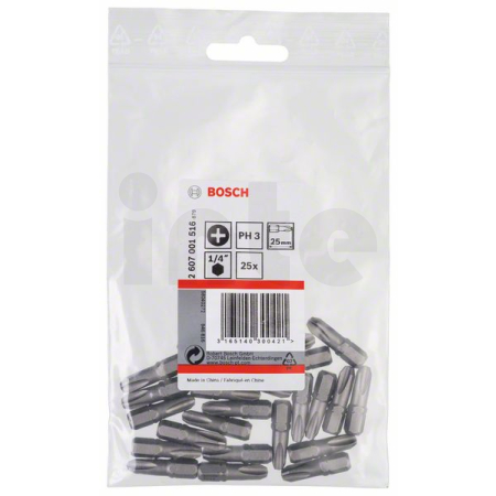 BOSCH Šroubovací bit zvlášť tvrdý Extra-Hart, 25 ks 2607001516