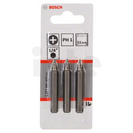 BOSCH Šroubovací bit zvlášť tvrdý Extra-Hart, 3 ks 2607001520