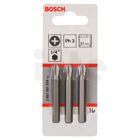 BOSCH Šroubovací bit zvlášť tvrdý Extra-Hart, 3 ks 2607001524