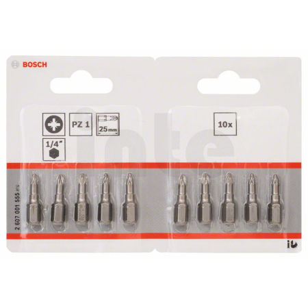 BOSCH Šroubovací bit zvlášť tvrdý Extra-Hart, 10 ks 2607001555
