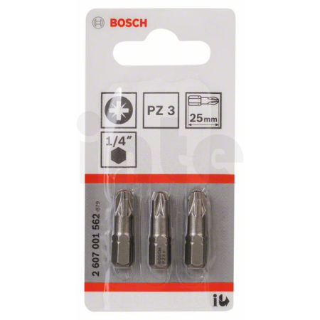 BOSCH Šroubovací bit zvlášť tvrdý Extra-Hart, 3 ks 2607001562